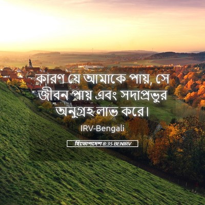 Picture 05 - হিতোপদেশ 8:35 BENIRV - কারণ যে আমাকে পায়, - Bible Verse Picture