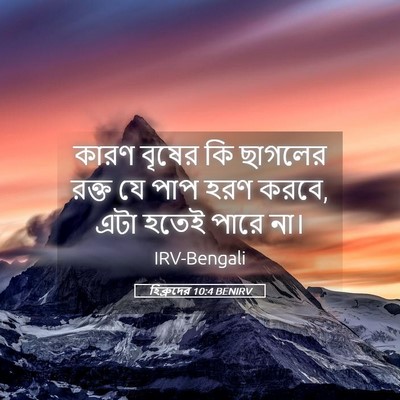 Picture 05 - হিব্রুদের 10:4 BENIRV - কারণ বৃষের কি - Bible Verse Picture
