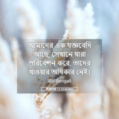 Picture 05 - হিব্রুদের 13:10 BENIRV - আমাদের এক - Bible Verse Picture