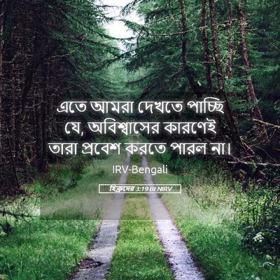 Picture 05 - হিব্রুদের 3:19 BENIRV - এতে আমরা দেখতে - Bible Verse Picture