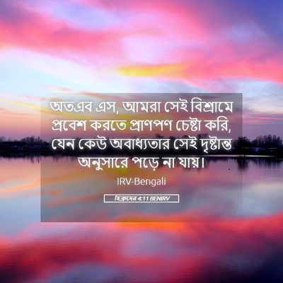 Picture 05 - হিব্রুদের 4:11 BENIRV - অতএব এস, আমরা সেই - Bible Verse Picture