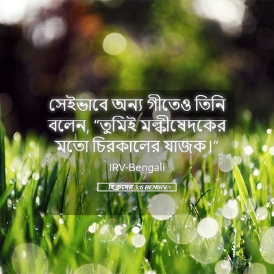 Picture 05 - হিব্রুদের 5:6 BENIRV - সেইভাবে অন্য - Bible Verse Picture