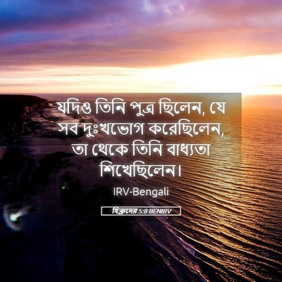 Picture 05 - হিব্রুদের 5:8 BENIRV - যদিও তিনি পুত্র - Bible Verse Picture
