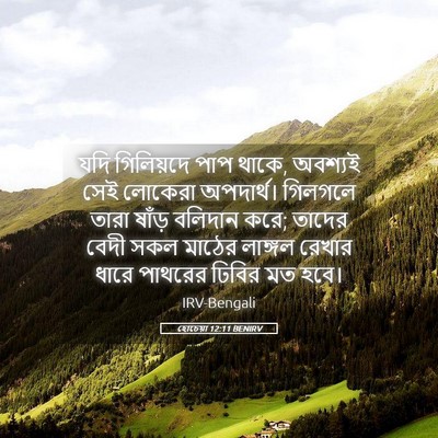 Picture 05 - হোচেয়া 12:11 BENIRV - যদি গিলিয়দে পাপ - Bible Verse Picture