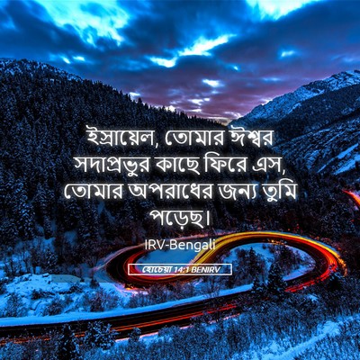 Picture 05 - হোচেয়া 14:1 BENIRV - ইস্রায়েল, তোমার - Bible Verse Picture