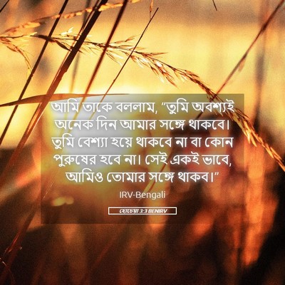 Picture 05 - হোচেয়া 3:3 BENIRV - আমি তাকে বললাম, - Bible Verse Picture