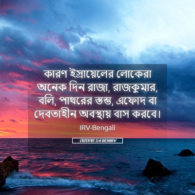 Picture 05 - হোচেয়া 3:4 BENIRV - কারণ ইস্রায়েলের - Bible Verse Picture