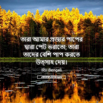 Picture 05 - হোচেয়া 4:8 BENIRV - তারা আমার প্রজার - Bible Verse Picture