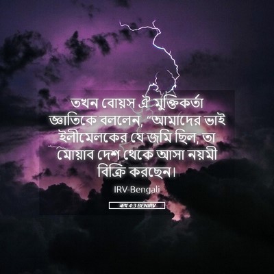 Picture 05 - ৰূথ 4:3 BENIRV - তখন বোয়স ঐ - Bible Verse Picture