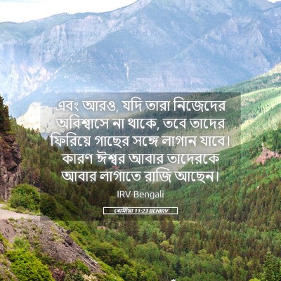 Picture 05 - ৰোমীয়া 11:23 BENIRV - এবং আরও, যদি তারা - Bible Verse Picture