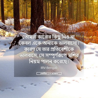 Picture 05 - ৰোমীয়া 13:8 BENIRV - তোমরা কারোর কিছু - Bible Verse Picture
