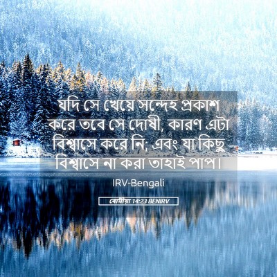 Picture 05 - ৰোমীয়া 14:23 BENIRV - যদি সে খেয়ে - Bible Verse Picture