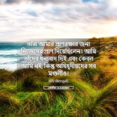 Picture 05 - ৰোমীয়া 16:4 BENIRV - তাঁরা আমার - Bible Verse Picture