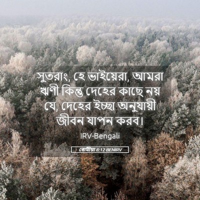 Picture 05 - ৰোমীয়া 8:12 BENIRV - সুতরাং, হে - Bible Verse Picture