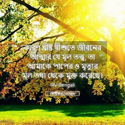Picture 05 - ৰোমীয়া 8:2 BENIRV - কারণ খ্রীষ্ট - Bible Verse Picture
