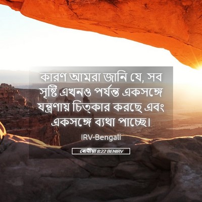 Picture 05 - ৰোমীয়া 8:22 BENIRV - কারণ আমরা জানি যে, - Bible Verse Picture