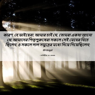 Picture 06 - 1 কৰিন্থীয়া 10:1 BENIRV - কারণ, হে ভাইয়েরা, - Bible Verse Picture