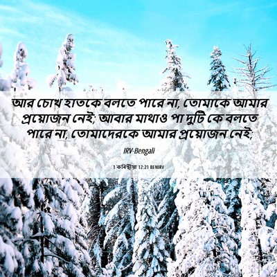 Picture 06 - 1 কৰিন্থীয়া 12:21 BENIRV - আর চোখ হাতকে বলতে - Bible Verse Picture