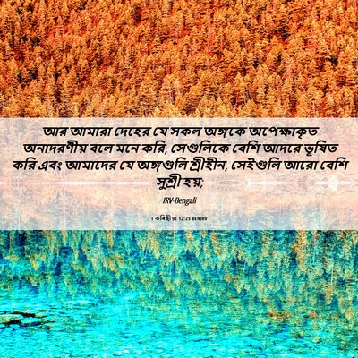 Picture 06 - 1 কৰিন্থীয়া 12:23 BENIRV - আর আমারা দেহের যে - Bible Verse Picture