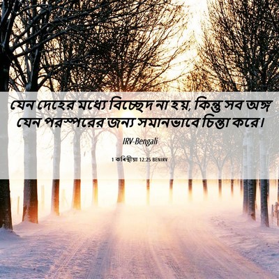 Picture 06 - 1 কৰিন্থীয়া 12:25 BENIRV - যেন দেহের মধ্যে - Bible Verse Picture