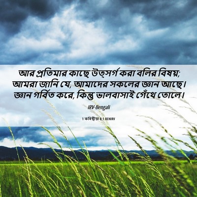 Picture 06 - 1 কৰিন্থীয়া 8:1 BENIRV - আর প্রতিমার কাছে - Bible Verse Picture