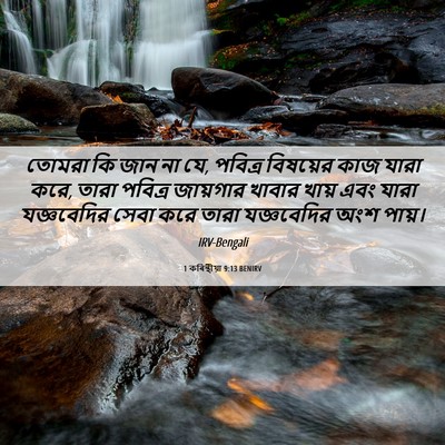 Picture 06 - 1 কৰিন্থীয়া 9:13 BENIRV - তোমরা কি জান না যে, - Bible Verse Picture