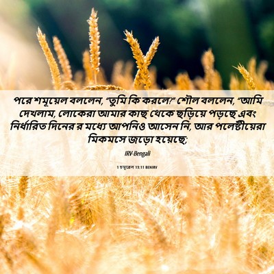 Picture 06 - 1 চমূৱেল 13:11 BENIRV - পরে শমূয়েল বললেন, - Bible Verse Picture