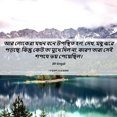 Picture 06 - 1 চমূৱেল 14:26 BENIRV - আর লোকেরা যখন বনে - Bible Verse Picture
