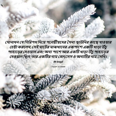 Picture 06 - 1 চমূৱেল 14:4 BENIRV - যোনাথন যে গিরিপথ - Bible Verse Picture