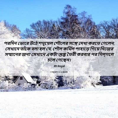Picture 06 - 1 চমূৱেল 15:12 BENIRV - পরদিন ভোরে উঠে - Bible Verse Picture