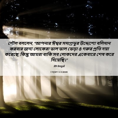 Picture 06 - 1 চমূৱেল 15:15 BENIRV - শৌল বললেন, “আপনার - Bible Verse Picture