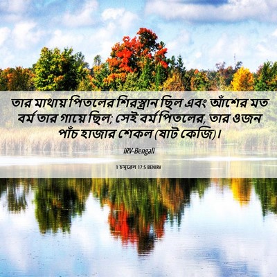 Picture 06 - 1 চমূৱেল 17:5 BENIRV - তার মাথায় পিতলের - Bible Verse Picture