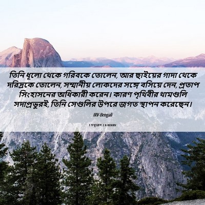 Picture 06 - 1 চমূৱেল 2:8 BENIRV - তিনি ধূলো থেকে - Bible Verse Picture