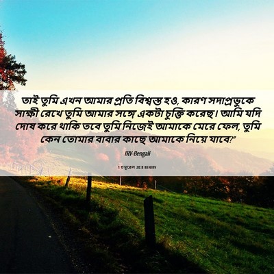 Picture 06 - 1 চমূৱেল 20:8 BENIRV - তাই তুমি এখন আমার - Bible Verse Picture