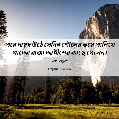 Picture 06 - 1 চমূৱেল 21:10 BENIRV - পরে দায়ূদ উঠে - Bible Verse Picture