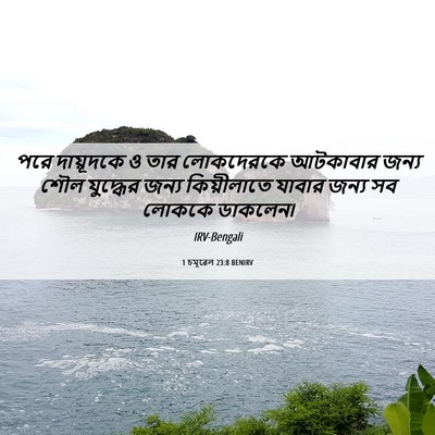 Picture 06 - 1 চমূৱেল 23:8 BENIRV - পরে দায়ূদকে ও তার - Bible Verse Picture