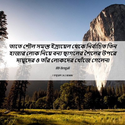 Picture 06 - 1 চমূৱেল 24:2 BENIRV - তাতে শৌল সমস্ত - Bible Verse Picture