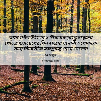 Picture 06 - 1 চমূৱেল 26:2 BENIRV - তখন শৌল উঠলেন ও সীফ - Bible Verse Picture