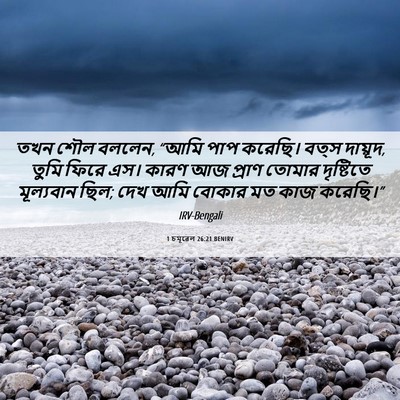Picture 06 - 1 চমূৱেল 26:21 BENIRV - তখন শৌল বললেন, “আমি - Bible Verse Picture