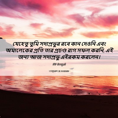 Picture 06 - 1 চমূৱেল 28:18 BENIRV - যেহেতু তুমি - Bible Verse Picture