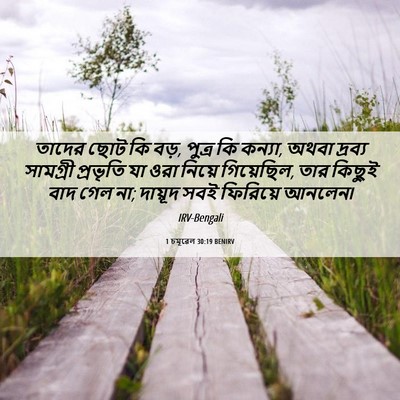 Picture 06 - 1 চমূৱেল 30:19 BENIRV - তাদের ছোট কি বড়, - Bible Verse Picture