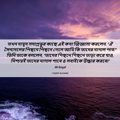 Picture 06 - 1 চমূৱেল 30:8 BENIRV - তখন দায়ূদ - Bible Verse Picture