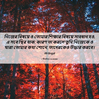 Picture 06 - 1 তীমথিয় 4:16 BENIRV - নিজের বিষয়ে ও - Bible Verse Picture