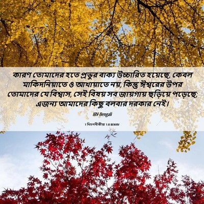 Picture 06 - 1 থিচলনীকীয়া 1:8 BENIRV - কারণ তোমাদের হতে - Bible Verse Picture