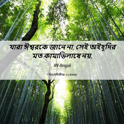 Picture 06 - 1 থিচলনীকীয়া 4:5 BENIRV - যারা ঈশ্বরকে জানে - Bible Verse Picture