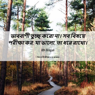 Picture 06 - 1 থিচলনীকীয়া 5:20 BENIRV - ভাববাণী তুচ্ছ করো - Bible Verse Picture