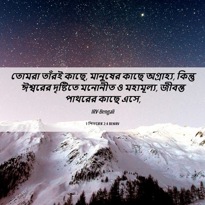Picture 06 - 1 পিতরের 2:4 BENIRV - তোমরা তাঁরই কাছে, - Bible Verse Picture