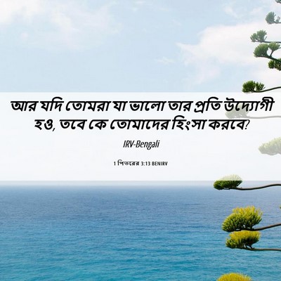 Picture 06 - 1 পিতরের 3:13 BENIRV - আর যদি তোমরা যা - Bible Verse Picture