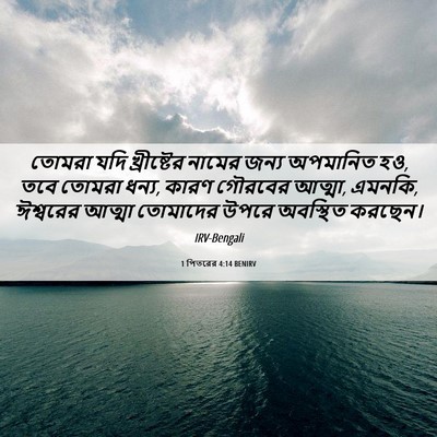 Picture 06 - 1 পিতরের 4:14 BENIRV - তোমরা যদি - Bible Verse Picture