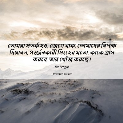 Picture 06 - 1 পিতরের 5:8 BENIRV - তোমরা সতর্ক হও, - Bible Verse Picture